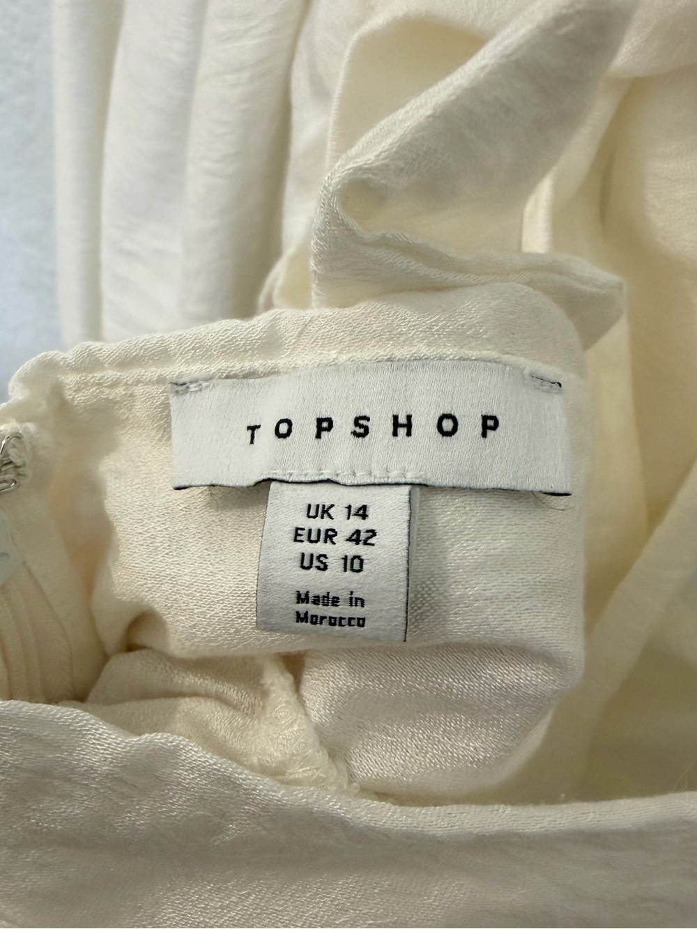 TOPSHOP Twist Cut Out Mini Tea Dress in Ivory - Picture 7 of 8